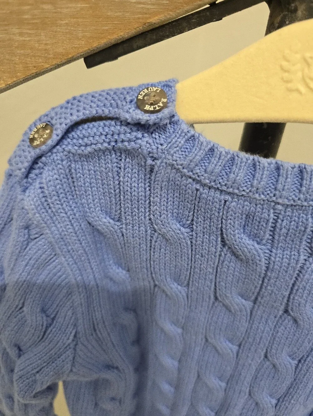 Ralph Lauren Blue Periwinkle Cable Knit Crewneck Sweater Baby Boy 24 Months